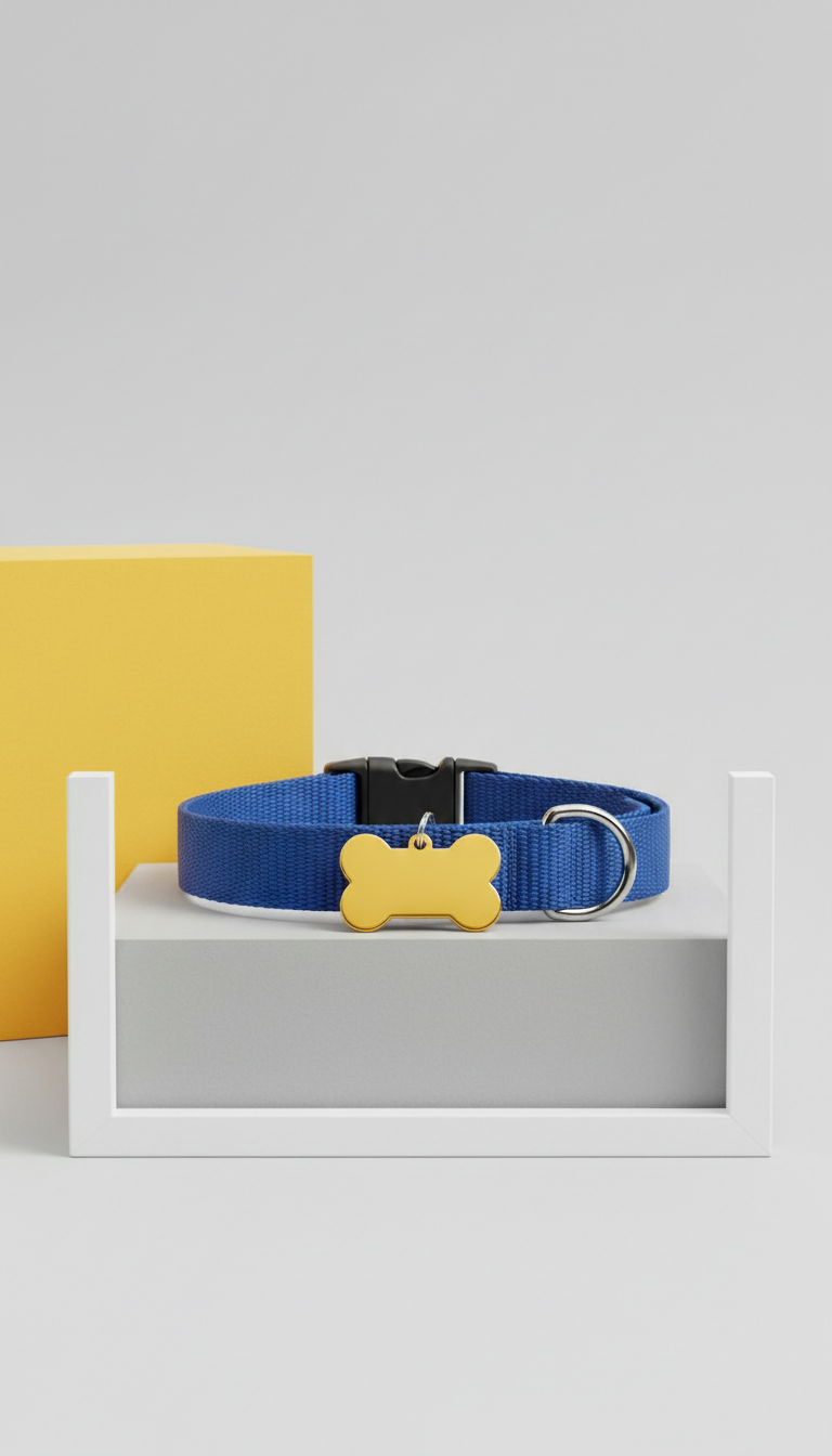 Collar ajustable con placa identificadora